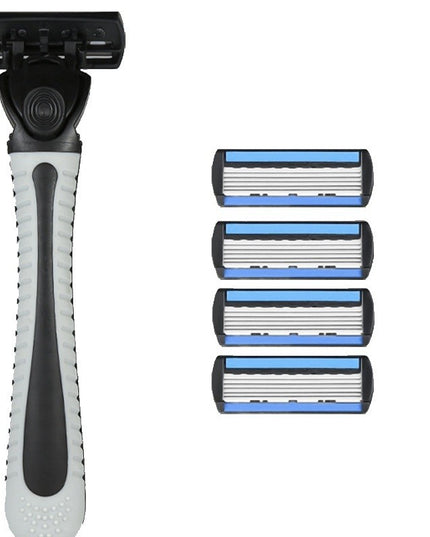Aparat de Ras Manual, din Otel Inoxidabil, Suport Lama + 4 Capete de Schimb Incluse, pentru Lame