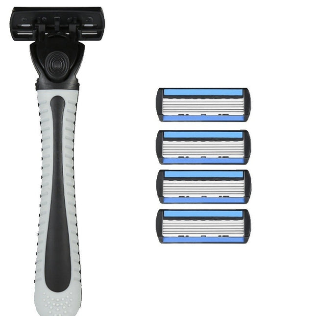 Aparat de Ras Manual, din Otel Inoxidabil, Suport Lama + 4 Capete de Schimb Incluse, pentru Lame