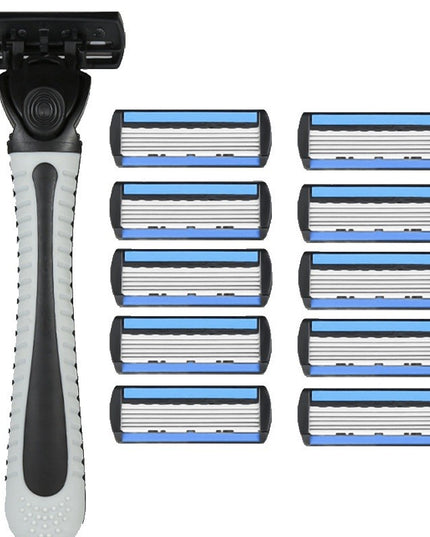 Aparat de Ras Manual, din Otel Inoxidabil, Suport Lama + 10 Capete de Schimb Incluse, pentru Lame
