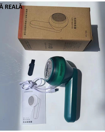 Aparat Pentru Curatat Scame, Par Si Praf, Pentru Diferite Tipuri De Material, Cu Lame Din Otel Inoxidabil, Incarcare Prin USB Type-C, Cu Perie De Curatare si Cablu USB Incluse