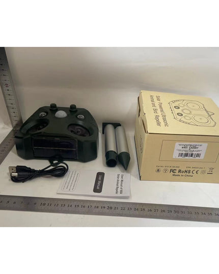 Aparat Solar LED cu Ultrasunete, Repelent pentru Animale Mari si Mici, Lumina Rosie si Alba, Anti Rozatoare, Anti Insecte