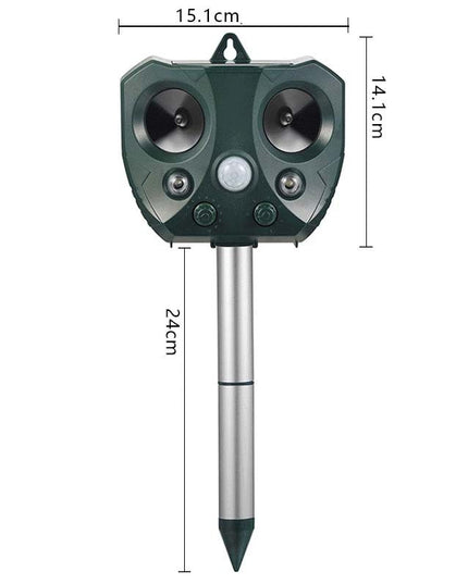 Aparat Solar LED cu Ultrasunete, Repelent pentru Animale Mari si Mici, Lumina Rosie si Alba, Anti Rozatoare, Anti Insecte