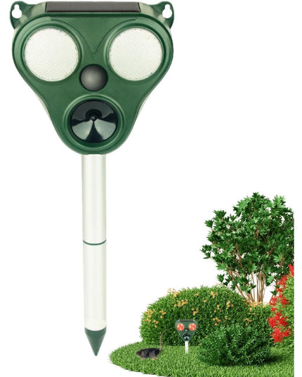 Aparat Solar LED cu Ultrasunete, Repelent pentru Animale Mari si Mici, Lumina Rosie si Alba, Anti Rozatoare, Anti Insecte, Frecventa 13.5KHZ-65 KHZ, Senzor PIR