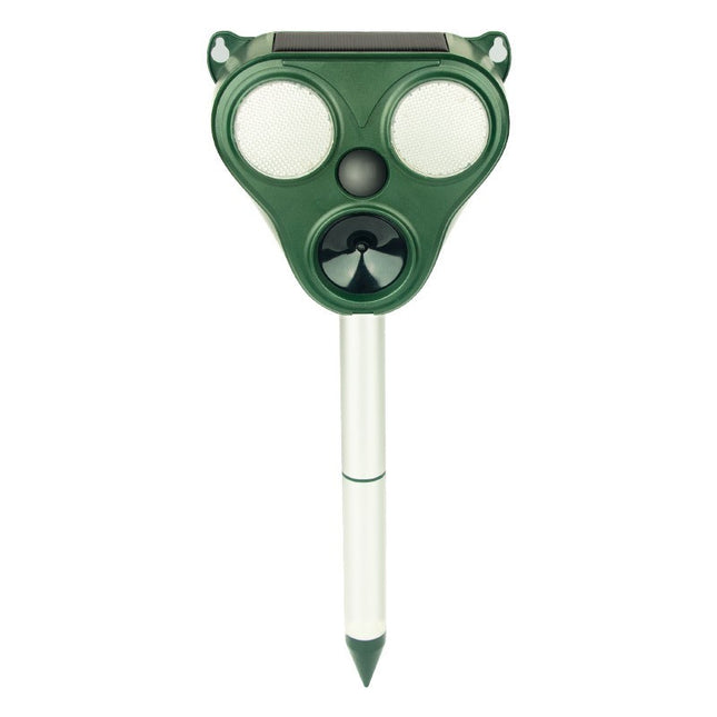 Aparat Solar LED cu Ultrasunete, Repelent pentru Animale Mari si Mici, Lumina Rosie si Alba, Anti Rozatoare, Anti Insecte, Frecventa 13.5KHZ-65 KHZ, Senzor PIR