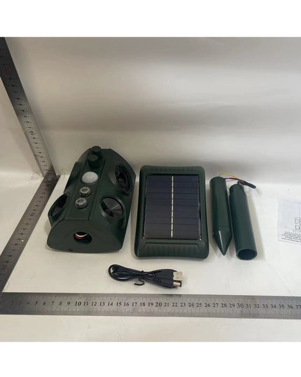 Aparat Solar LED cu Ultrasunete, Repelent pentru Animale Mari si Mici, Lumina Rosie si Alba, Anti Rozatoare, Anti Insecte, Frecventa 13.5KHZ-45.5KHZ, Senzor PIR