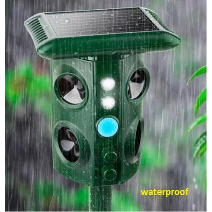 Aparat Solar LED cu Ultrasunete, Repelent pentru Animale Mari si Mici, Lumina Rosie si Alba, Anti Rozatoare, Anti Insecte, Frecventa 13.5KHZ-45.5KHZ, Senzor PIR