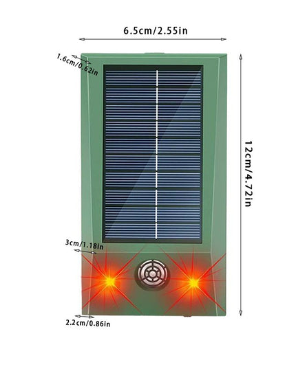 Aparat Solar LED cu Ultrasunete, Repelent pentru Animale Mari si Mici, Lumina Rosie si Alba, Anti Rozatoare, Anti Insecte, Frecventa 9-36.5KHZ