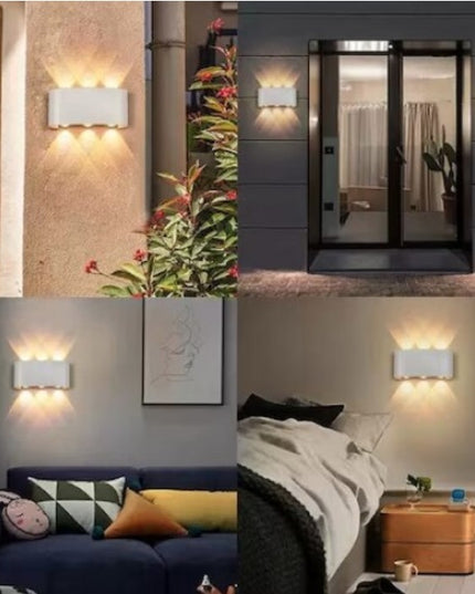 Aplica pentru Perete, Interior/Exterior, Rezistenta la Umezeala IP65, 8 W, Lumina Calda, Aluminiu