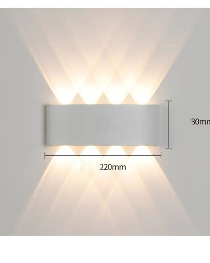 Aplica pentru Perete, Interior/Exterior, Rezistenta la Umezeala IP65, 8 W, Lumina Calda, Aluminiu