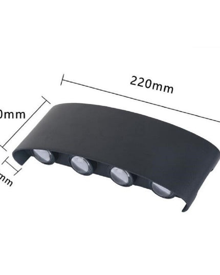 Aplica pentru Perete, Interior/Exterior, Rezistenta la Umezeala, 8 W, Aluminiu