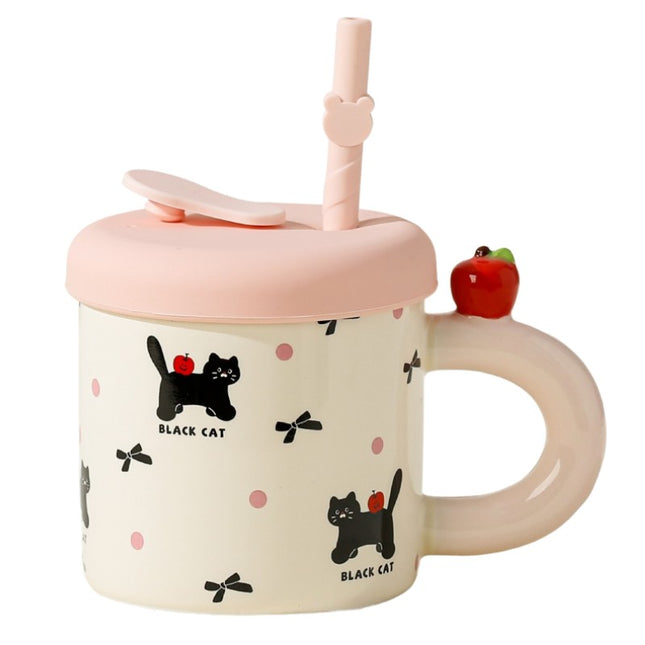 Cana din Ceramica cu Capac si Pai, Capacul si Paiul din Silicon