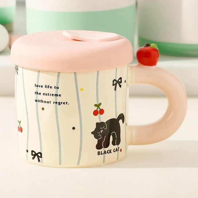 Cana din Ceramica cu Capac si Pai, Capacul si Paiul din Silicon