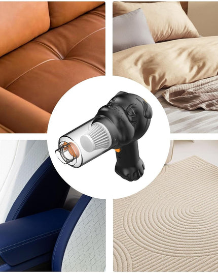 Aspirator Auto 1 Portabil fara Fir, 120W, Autonomie 1-3 h, 2 Viteze, Aspirare Umeda/Uscata, Functia de Sulfare/Umflare