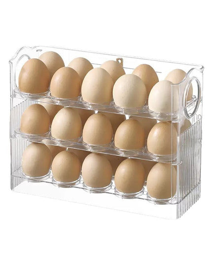 Suport Organizator pentru Oua, Capacitate 30 Oua, Pentru Usa Frigiderului, 3 Straturi, din Plastic