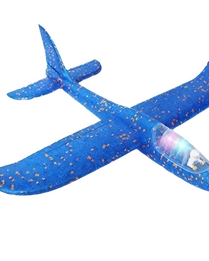 Avion Planor cu Pilot, Din Polistiren, Cu Lumini in Cabina Pilotului, Lungime 47 cm