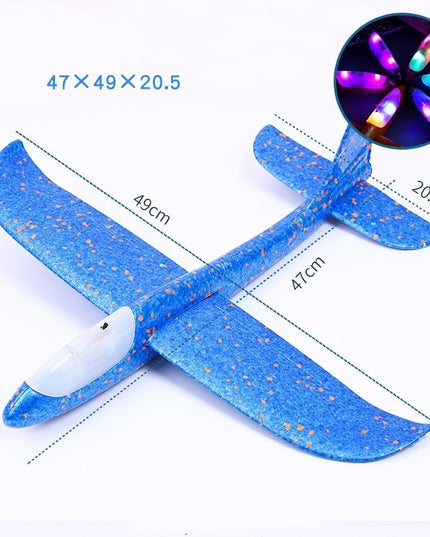 Avion Planor cu Pilot, Din Polistiren, Cu Lumini in Cabina Pilotului, Lungime 47 cm