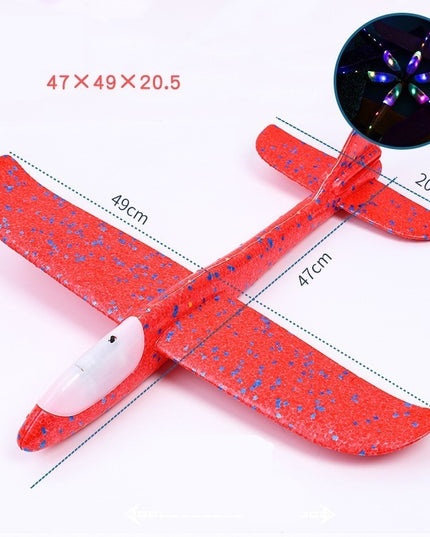 Avion Planor cu Pilot, Din Polistiren, Cu Lumini in Cabina Pilotului, Lungime 47 cm