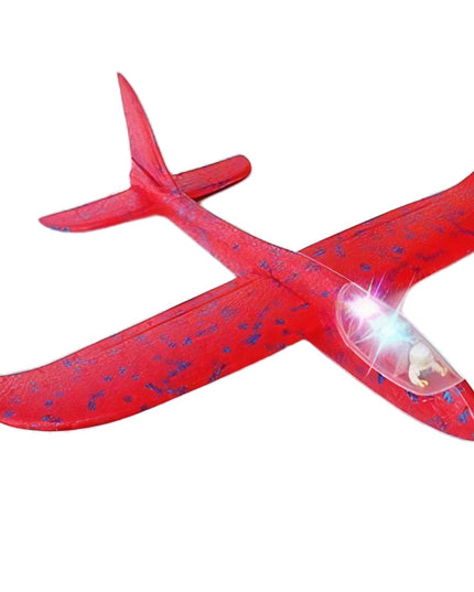Avion Planor cu Pilot, Din Polistiren, Cu Lumini in Cabina Pilotului, Lungime 47 cm