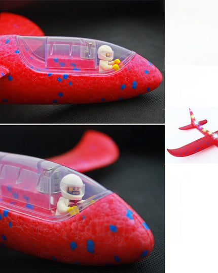 Avion Planor cu Pilot, Din Polistiren, Cu Lumini pe Toata Lungimea, 47 cm