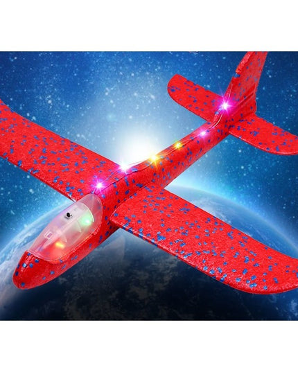 Avion Planor cu Pilot, Din Polistiren, Cu Lumini pe Toata Lungimea, 47 cm