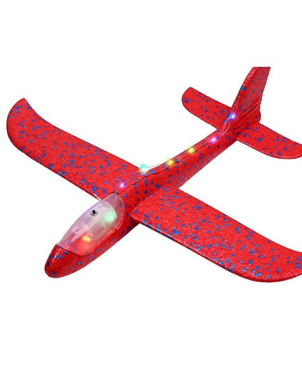 Avion Planor cu Pilot, Din Polistiren, Cu Lumini pe Toata Lungimea, 47 cm