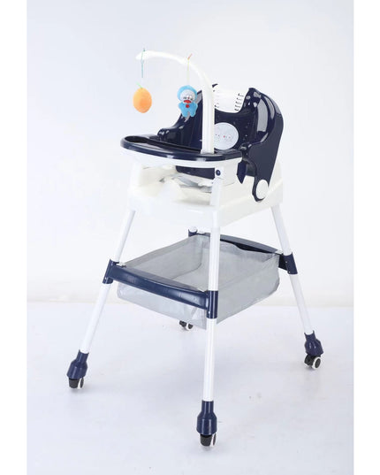 Scaun de Masa pentru Copii, Multifunctional, Pliabil, cu Roti, Cos de Depozitare, din Plastic, Centura de Siguranta, Suport de Agatat Jucarii