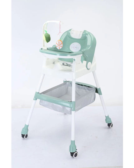 Scaun de Masa pentru Copii, Multifunctional, Pliabil, cu Roti, Cos de Depozitare, din Plastic, Centura de Siguranta, Suport de Agatat Jucarii