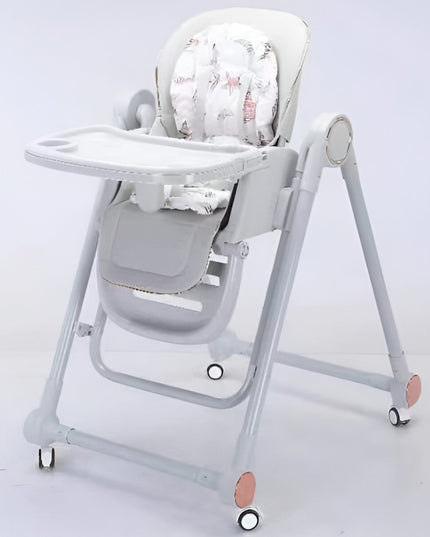 Scaun de Masa pentru Bebelusi si Copii, Tavita si Husa Detasabile, Multifuncțional, Stabil, Centura de Siguranta, Inaltime Ajustabila, Spatar Reglabil Moale, Balansoar, de la 6 Luni