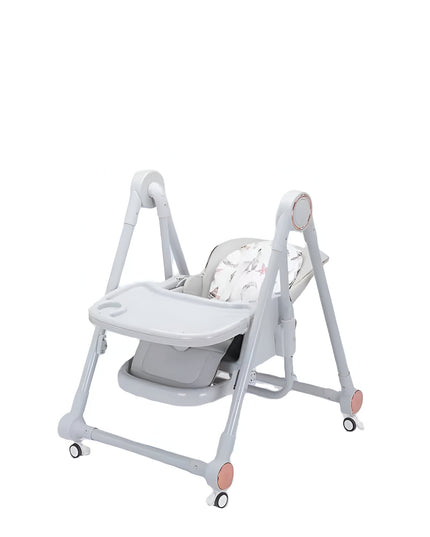 Scaun de Masa pentru Bebelusi si Copii, Tavita si Husa Detasabile, Multifuncțional, Stabil, Centura de Siguranta, Inaltime Ajustabila, Spatar Reglabil Moale, Balansoar, de la 6 Luni