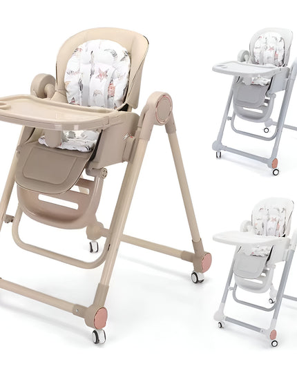 Scaun de Masa pentru Bebelusi si Copii, Tavita si Husa Detasabile, Multifuncțional, Stabil, Centura de Siguranta, Inaltime Ajustabila, Spatar Reglabil Moale, Balansoar, de la 6 Luni