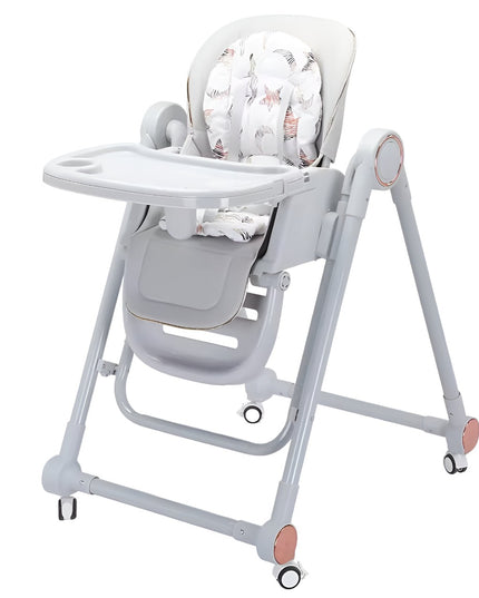 Scaun de Masa pentru Bebelusi si Copii, Tavita si Husa Detasabile, Multifuncțional, Stabil, Centura de Siguranta, Inaltime Ajustabila, Spatar Reglabil Moale, Balansoar, de la 6 Luni