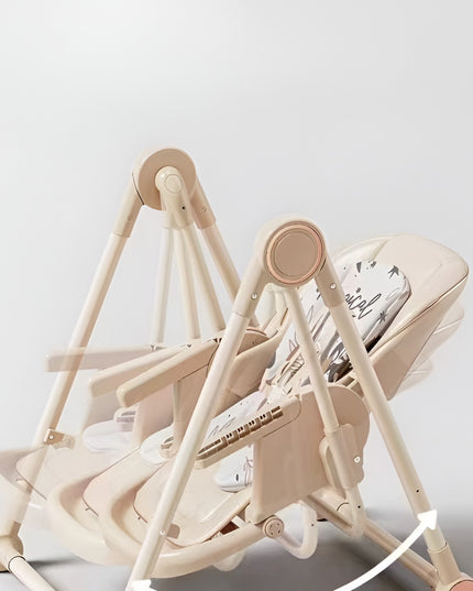 Scaun de Masa pentru Bebelusi si Copii, Tavita si Husa Detasabile, Multifuncțional, Stabil, Centura de Siguranta, Inaltime Ajustabila, Spatar Reglabil Moale, Balansoar, de la 6 Luni