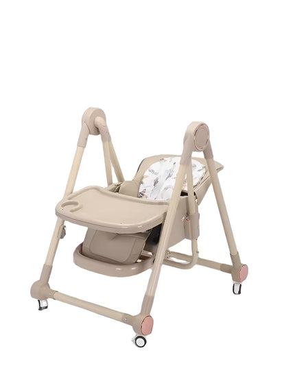 Scaun de Masa pentru Bebelusi si Copii, Tavita si Husa Detasabile, Multifuncțional, Stabil, Centura de Siguranta, Inaltime Ajustabila, Spatar Reglabil Moale, Balansoar, de la 6 Luni