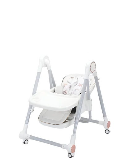 Scaun de Masa pentru Bebelusi si Copii, Tavita si Husa Detasabile, Multifuncțional, Stabil, Centura de Siguranta, Inaltime Ajustabila, Spatar Reglabil Moale, Balansoar, de la 6 Luni