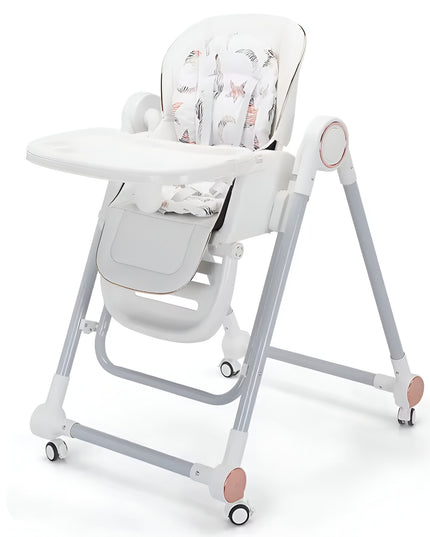 Scaun de Masa pentru Bebelusi si Copii, Tavita si Husa Detasabile, Multifuncțional, Stabil, Centura de Siguranta, Inaltime Ajustabila, Spatar Reglabil Moale, Balansoar, de la 6 Luni