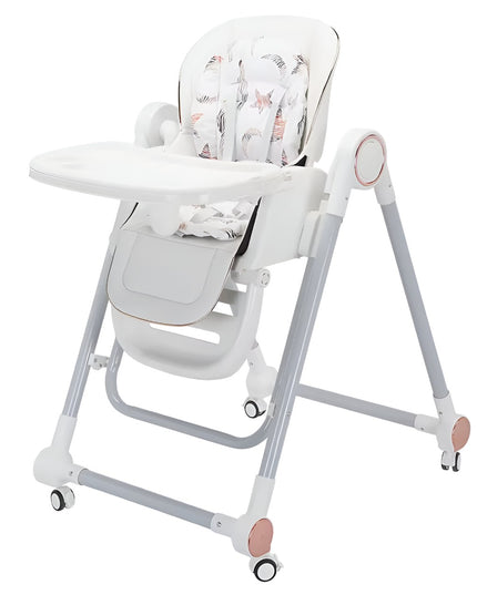 Scaun de Masa pentru Bebelusi si Copii, Tavita si Husa Detasabile, Multifuncțional, Stabil, Centura de Siguranta, Inaltime Ajustabila, Spatar Reglabil Moale, Balansoar, de la 6 Luni