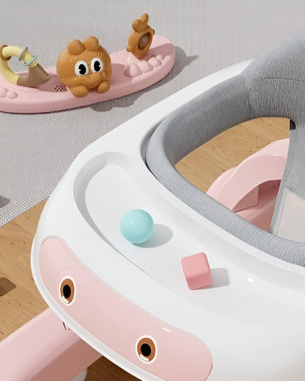 Premergator Multifunctional cu Roti Model Iepuras, Inaltime Ajustabila, Tavita, Muzica, Lumini