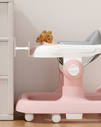 Premergator Multifunctional cu Roti Model Iepuras, Inaltime Ajustabila, Tavita, Muzica, Lumini