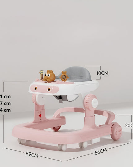 Premergator Multifunctional cu Roti Model Iepuras, Inaltime Ajustabila, Tavita, Muzica, Lumini
