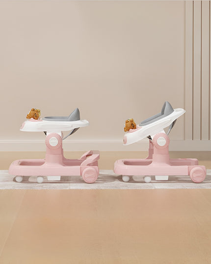 Premergator Multifunctional cu Roti Model Iepuras, Inaltime Ajustabila, Tavita, Muzica, Lumini