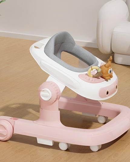 Premergator Multifunctional cu Roti Model Iepuras, Inaltime Ajustabila, Tavita, Muzica, Lumini