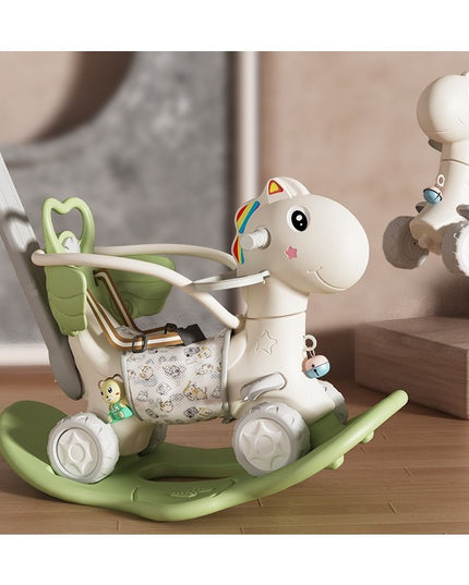 Balansoar pentru Copii, 3in1, cu Spatar si Bara de Siguranta, Maner cu Cos de Basket, Tava de Masa,din Plastic, + 3 Ani