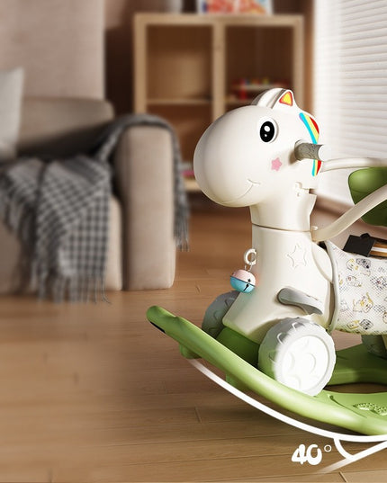 Balansoar pentru Copii, 3in1, cu Spatar si Bara de Siguranta, Maner cu Cos de Basket, Tava de Masa,din Plastic, + 3 Ani