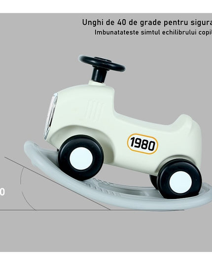 Balansoar 1 pentru copii masinuta detasabila, varsta peste 1 an, unghi 40 de grade, interior/exterior, volan cu sunete si lumini