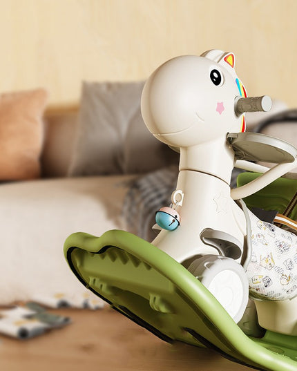 Balansoar pentru Copii, 3in1, cu Spatar si Bara de Siguranta, Maner cu Cos de Basket, Tava de Masa,din Plastic, + 3 Ani