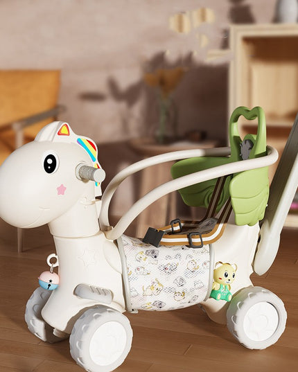 Balansoar pentru Copii, 3in1, cu Spatar si Bara de Siguranta, Maner cu Cos de Basket, Tava de Masa,din Plastic, + 3 Ani