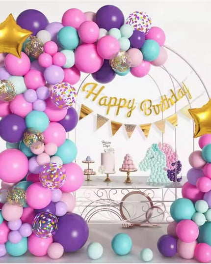Baloane pentru Arcada HAPPY BIRTHDAY, baloane decorative din Latex, Set Mix 127 Baloane Colorate