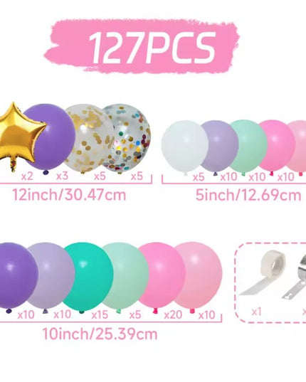 Baloane pentru Arcada HAPPY BIRTHDAY, baloane decorative din Latex, Set Mix 127 Baloane Colorate