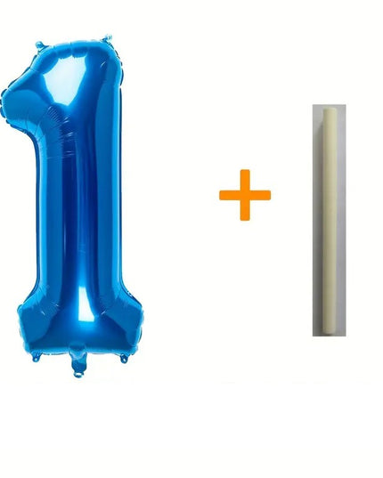 Balon din Folie Cifra 1, 81 cm, Pentru Aer sau Heliu, Bulk