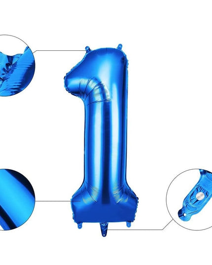 Balon din Folie Cifra 1, 81 cm, Pentru Aer sau Heliu, Bulk